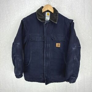 Carhartt Arctic Jacket Nylon Quilt Lined Mens Small C26 MDT Midnight Blue